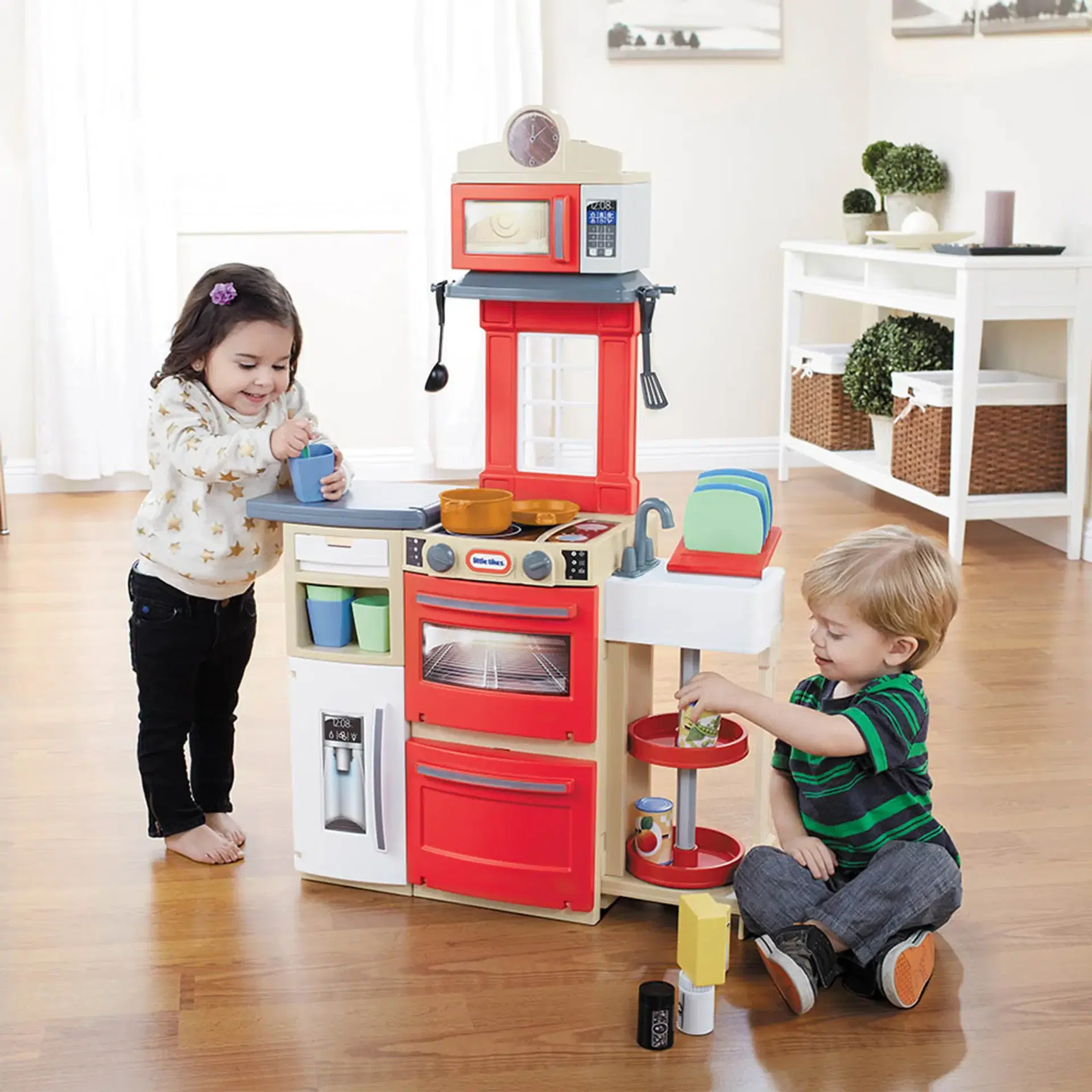 Little Tikes Cook 'N Store Kitchen - Red (Ages 3+) - toy product image